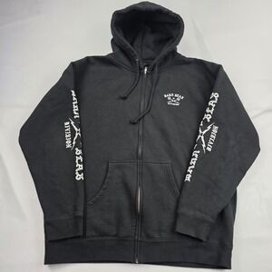 Dark Seas Division Hoodie Mens XL Black Full Zip Trident Graphic Sweatshirt